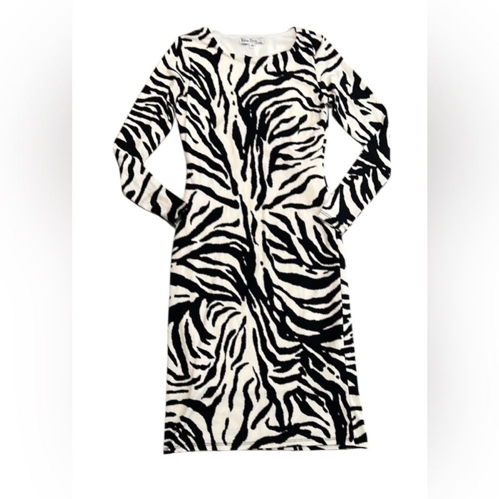 Velvet Torch Black and White Zebra Print Dress